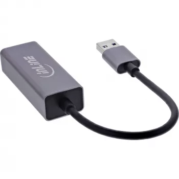 InLine 33380P liitäntäkortit/adapterit RJ-45 USB Type-A uros 1 Gbit/s