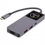 USB-C-keskitin InLine 35392D USB 3.2 Gen 2 Type-C isäntä HDMI, USB-A, USB-C 10000 Mbit/s harmaa