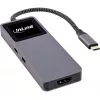 USB-C-keskitin InLine 35392D USB 3.2 Gen 2 Type-C isäntä HDMI, USB-A, USB-C 10000 Mbit/s harmaa