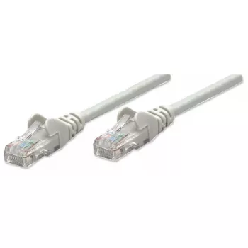 Intellinet verkkopatchkaapeli, Cat6, 3m, harmaa, CCA, U/UTP, PVC, RJ45, kullatut kontaktit, rastnasunsuoja, vedonpoistolla, elinikäinen takuu