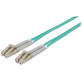 Intellinet kuitu-patchkaapeli, OM3, LC/LC, 5m, aqua, duplex, multimode, 50/125 µm, LSZH, kuitu, elinikäinen takuu