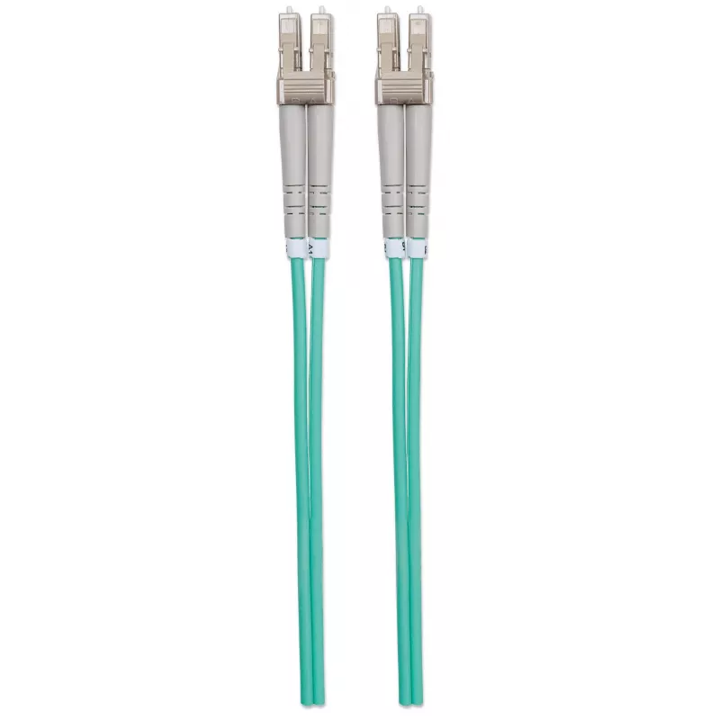 Intellinet kuitu-patchkaapeli, OM3, LC/LC, 5m, aqua, duplex, multimode, 50/125 µm, LSZH, kuitu, elinikäinen takuu