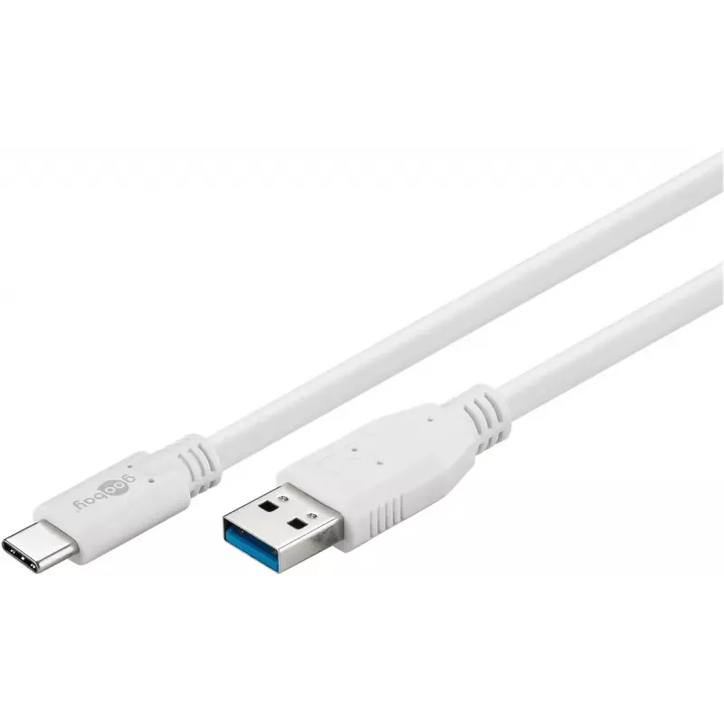 USB-kaapeli Goobay 67188 USB 3.2 Gen 1 1 m USB C USB A valkoinen