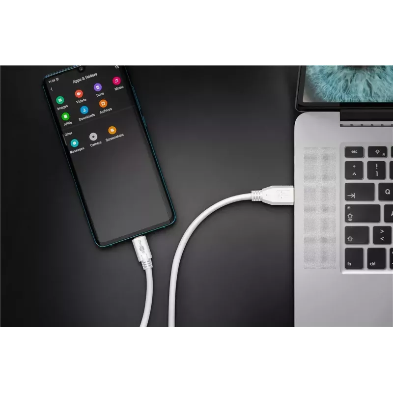 USB-kaapeli Goobay 67188 USB 3.2 Gen 1 1 m USB C USB A valkoinen