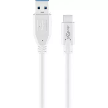 USB-kaapeli Goobay 67188 USB 3.2 Gen 1 1 m USB C USB A valkoinen