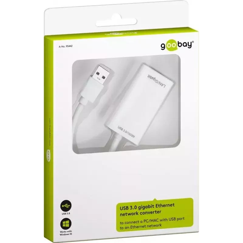 USB 3.0 Gigabit Ethernet -verkkosovitin Goobay 95442