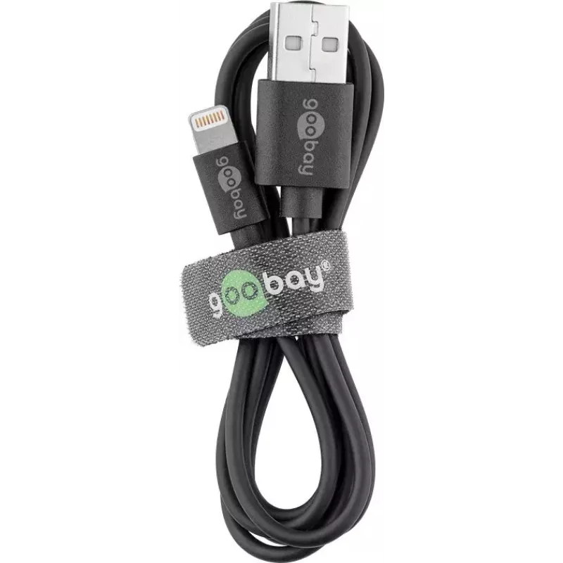 Lightning USB -lataus- ja synkronointikaapeli Goobay 72906