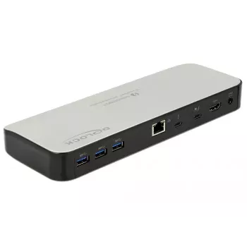Kannettavan telakka DeLOCK 87725 johdollinen Thunderbolt 3 musta hopea