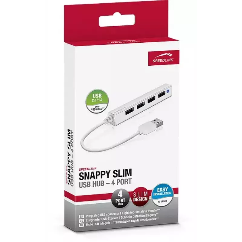 USB-keskitin SPEEDLINK SNAPPY ohut SL-140000-WE