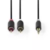 Audiokaapeli Nedis CABW22200AT10 1 m 3,5 mm 2xRCA antrasiitti