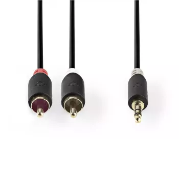 Audiokaapeli Nedis CABW22200AT10 1 m 3,5 mm 2xRCA antrasiitti