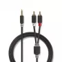 Audiokaapeli Nedis CABW22200AT20 2 m 3,5 mm 2 x RCA antrasiitti