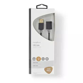 USB-kaapeli Nedis CCBW60010AT20 2 m USB 2.0 USB A antrasiitti