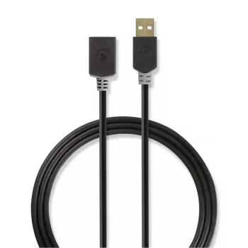 USB-kaapeli Nedis CCBW60010AT20 2 m USB 2.0 USB A antrasiitti