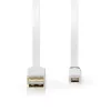 USB-kaapeli Nedis CCBW60500WT10 1 m USB 2.0 A - Micro-USB B valkoinen