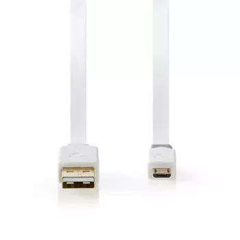 USB-kaapeli Nedis CCBW60500WT10 1 m USB 2.0 A - Micro-USB B valkoinen