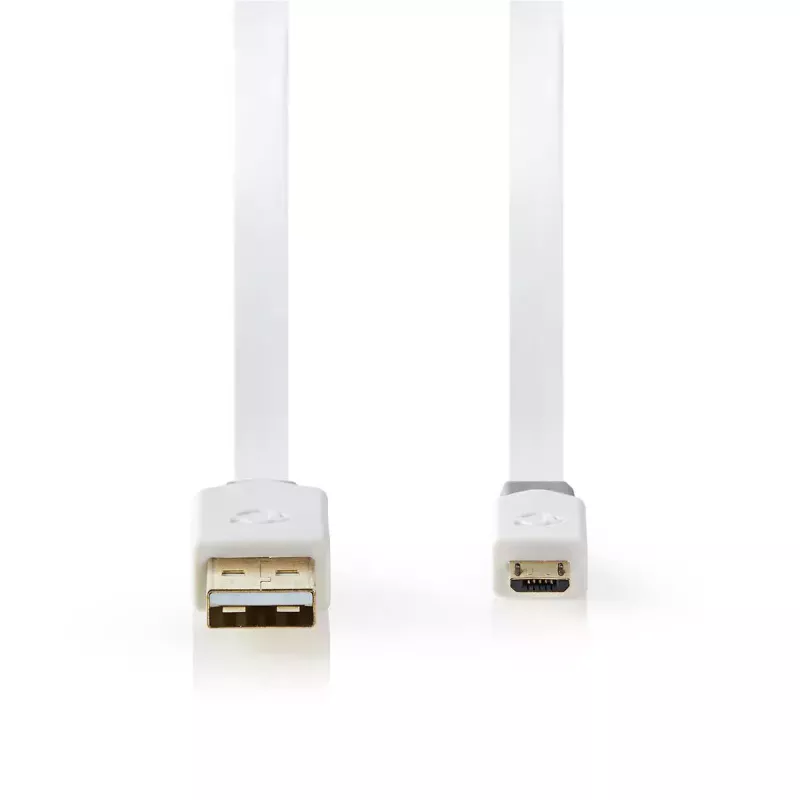 USB-kaapeli Nedis CCBW60500WT10 1 m USB 2.0 A - Micro-USB B valkoinen