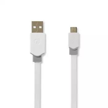 USB-kaapeli Nedis CCBW60500WT10 1 m USB 2.0 A - Micro-USB B valkoinen