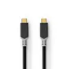 USB-kaapeli Nedis CCBW64020AT20 USB4 Gen 2x2 2 m USB C musta hopea