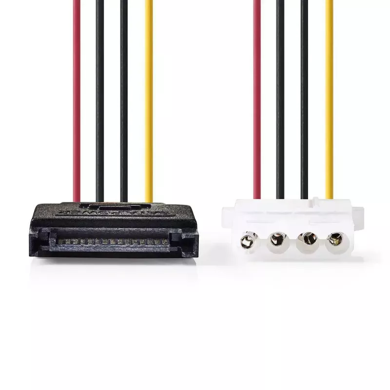 Nedis CCGP73520VA015 sisäinen virtakaapeli 0,15 m 2 x SATA 15-napainen Molex 4-napainen