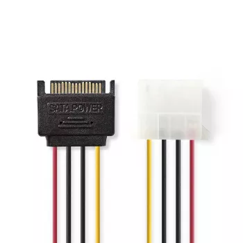 Nedis CCGP73520VA015 sisäinen virtakaapeli 0,15 m 2 x SATA 15-napainen Molex 4-napainen