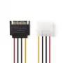 Nedis CCGP73520VA015 sisäinen virtakaapeli 0,15 m 2 x SATA 15-napainen Molex 4-napainen