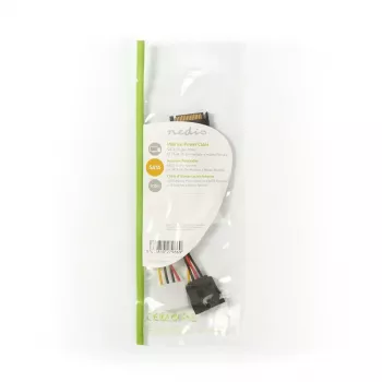 Nedis CCGP73555VA015 sisäinen virtakaapeli 0,15 m SATA 15-napainen Molex