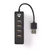 USB-keskitin Nedis UHUBU2420BK USB 2.0 480 Mbit/s musta