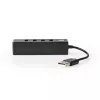 USB-keskitin Nedis UHUBU2420BK USB 2.0 480 Mbit/s musta