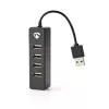 USB-keskitin Nedis UHUBU2420BK USB 2.0 480 Mbit/s musta