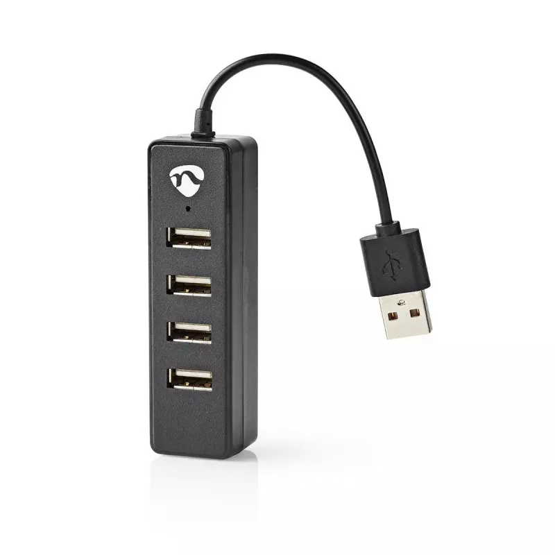 USB-keskitin Nedis UHUBU2420BK USB 2.0 480 Mbit/s musta