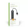 USB-keskitin Nedis UHUBU2420BK USB 2.0 480 Mbit/s musta