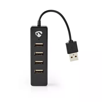 USB-keskitin Nedis UHUBU2420BK USB 2.0 480 Mbit/s musta
