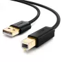 USB 2.0 -kaapeli UGREEN 10350 — USB-A - USB-B, 1,5 m, kultapinnoitetut kontaktit, musta