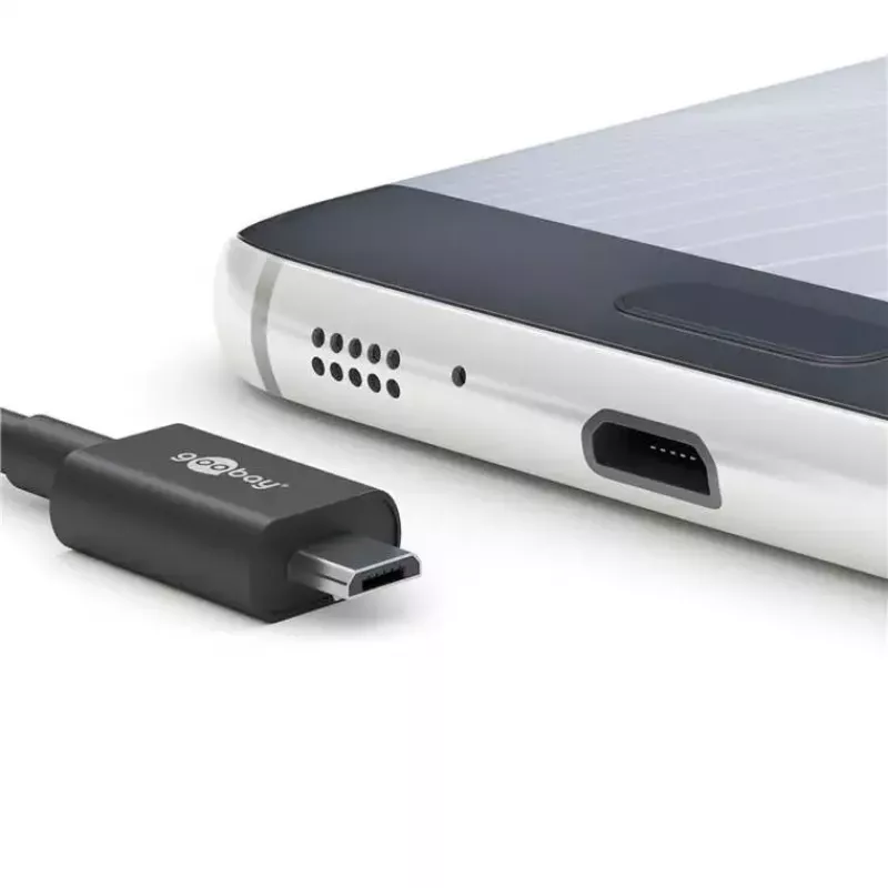 Goobay 49603 Micro-USB-virtalähde, 15 W, 3 A, 5 V, musta
