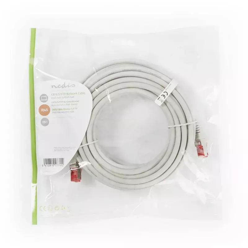 Verkkokaapeli Nedis CCGP85221GY75 7,5 m Cat6 SF/UTP