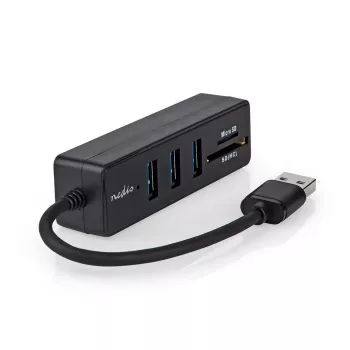 USB-keskitin Nedis CCGB61250BK01 USB 3.2 Gen 1 Type-A 5000 Mbit/s musta