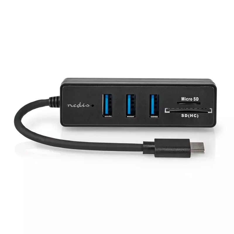Kannettavan tietokoneen telakka Nedis CCGB64250BK01 johdollinen USB Type-C musta 5 Gbit/s