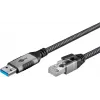 Goobay kaapelisovitin USB A RJ-45 15m musta hopea