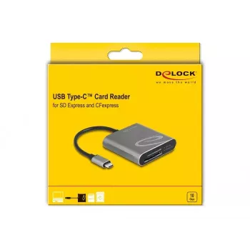 Kortinlukija DeLOCK 91000 USB 3.2 Gen 2 Type-C harmaa CFexpress SD