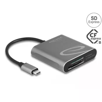 Kortinlukija DeLOCK 91000 USB 3.2 Gen 2 Type-C harmaa CFexpress SD