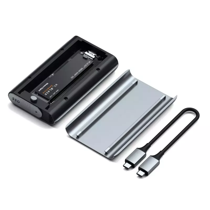 SSD-kotelo Satechi USB4 NVMe SSD Pro 4 TB 40 Gbit/s harmaa läpinäkyvä