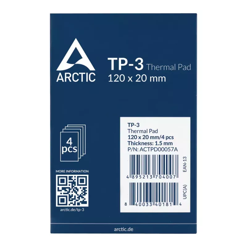 ARCTIC TP-3 Premium Performance lämpötyyny 120 x 20 mm, 1,5 mm