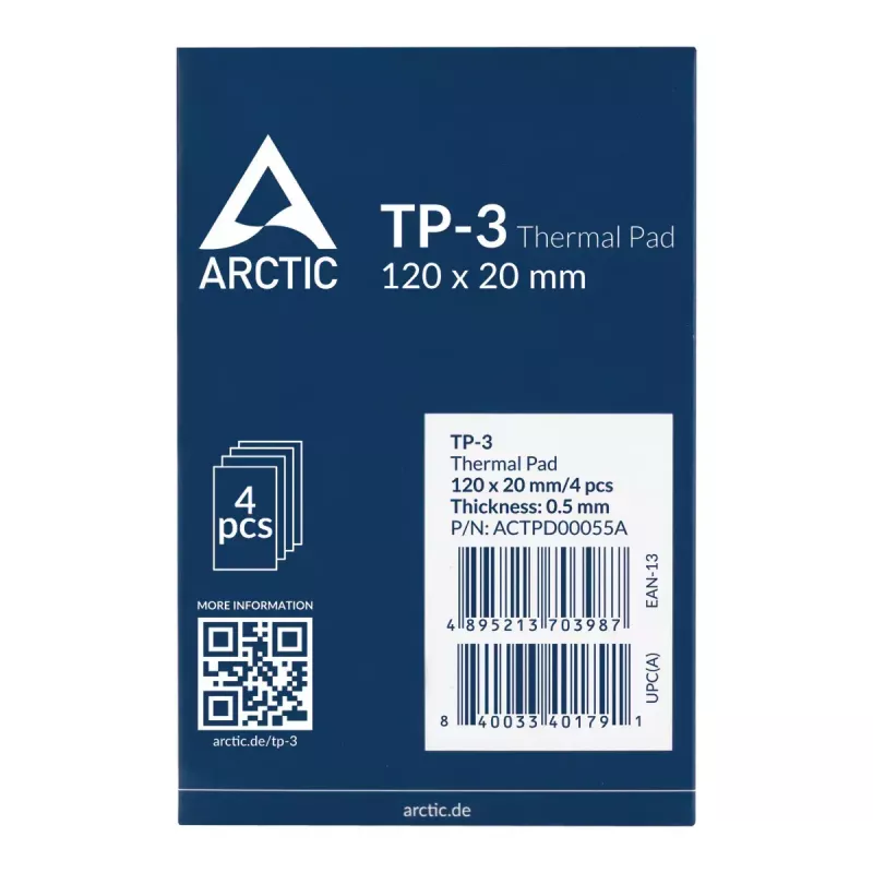 ARCTIC TP-3 Premium-Performance-lämpötyyny 120 x 20 mm, 0,5 mm