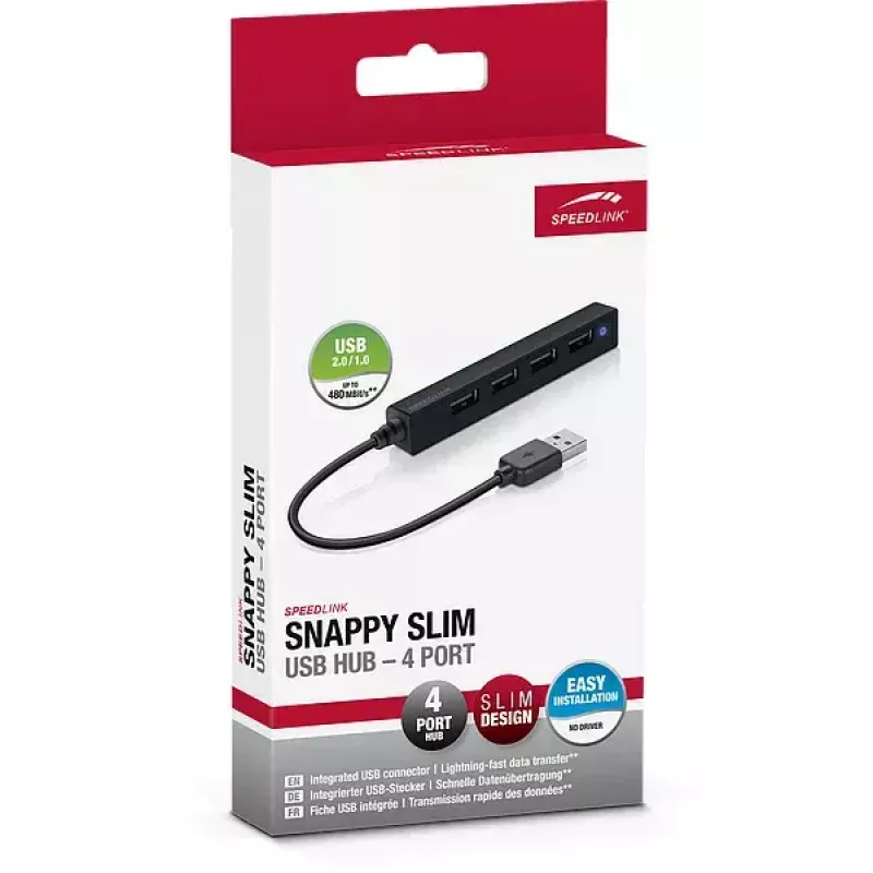 Keskitin SPEEDLINK SNAPPY ohut 480 Mbit/s musta