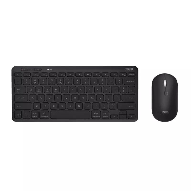 Trust Lyra -näppäimistö ja hiiri sisältyy toimisto RF langaton + Bluetooth QWERTZ saksa musta