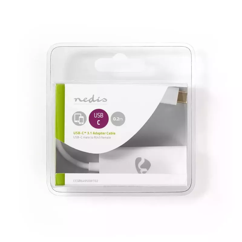 Verkkokaapeli Nedis CCGB64950WT02 RJ-45 Cat8.1 0,2 m valkoinen