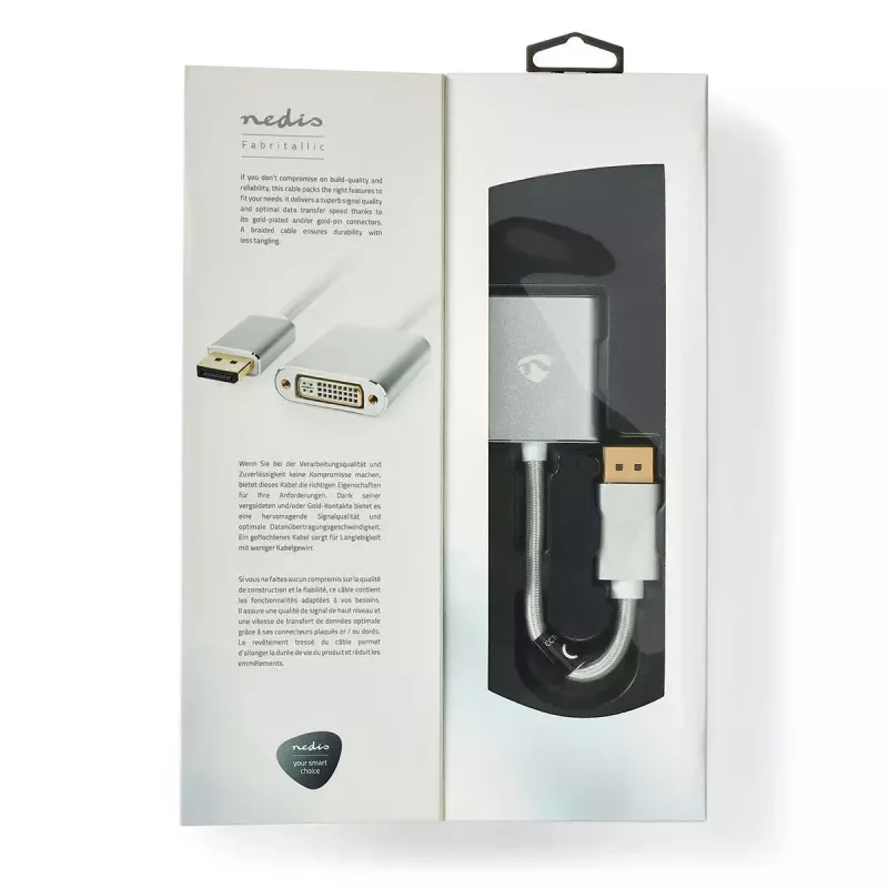 Nedis CCTB37250AL02 videoadapterikaapeli 0,2 m DisplayPort DVI-D hopea