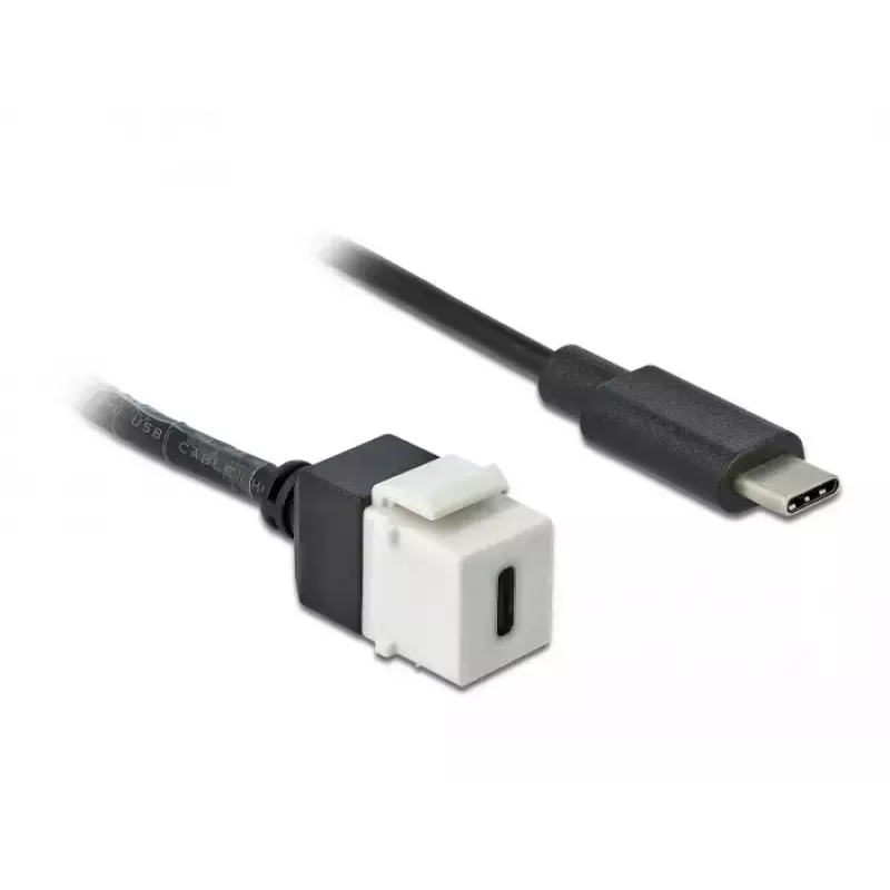 Keystone-moduuli DeLOCK 86399 litteä musta valkoinen USB-C