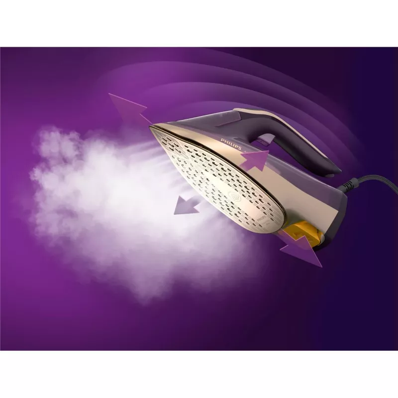 Philips DST8040/30 Azur 8000 Series höyrysilitysrauta, 3000 W, 0,35 L vesisäiliö, SteamGlide Elite -pohja, pystyhöyry, 80 g/min, 260 g/min höyrysuihku, tummanvioletti